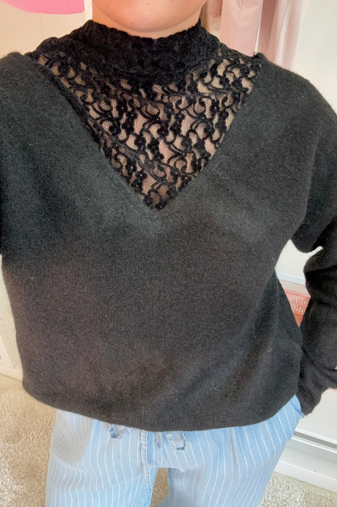 A-bee - Clarisse Striktrøjer - Black Strikbluser