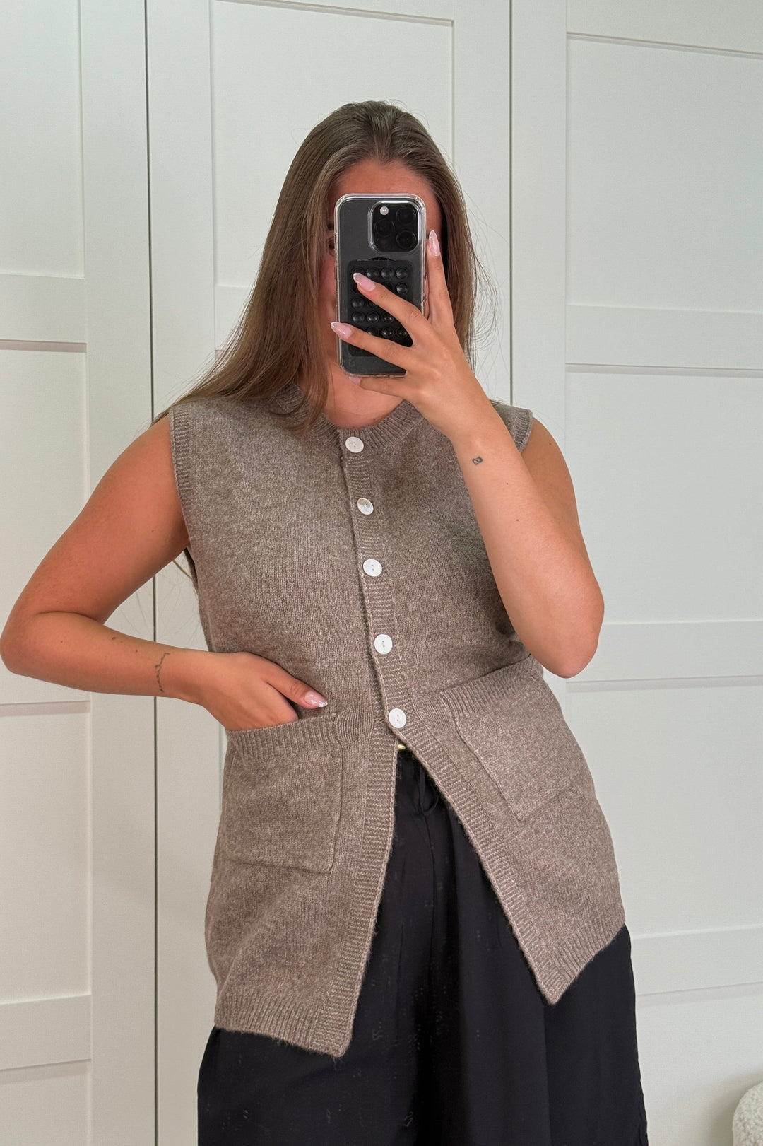 A-bee - Esme Vest - Taupe Veste