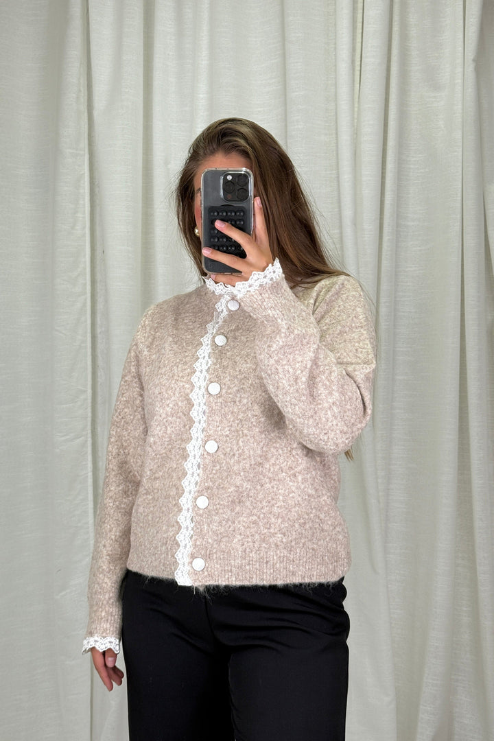 A-bee - Nicolina Knit sweater - Taupe Strikbluser