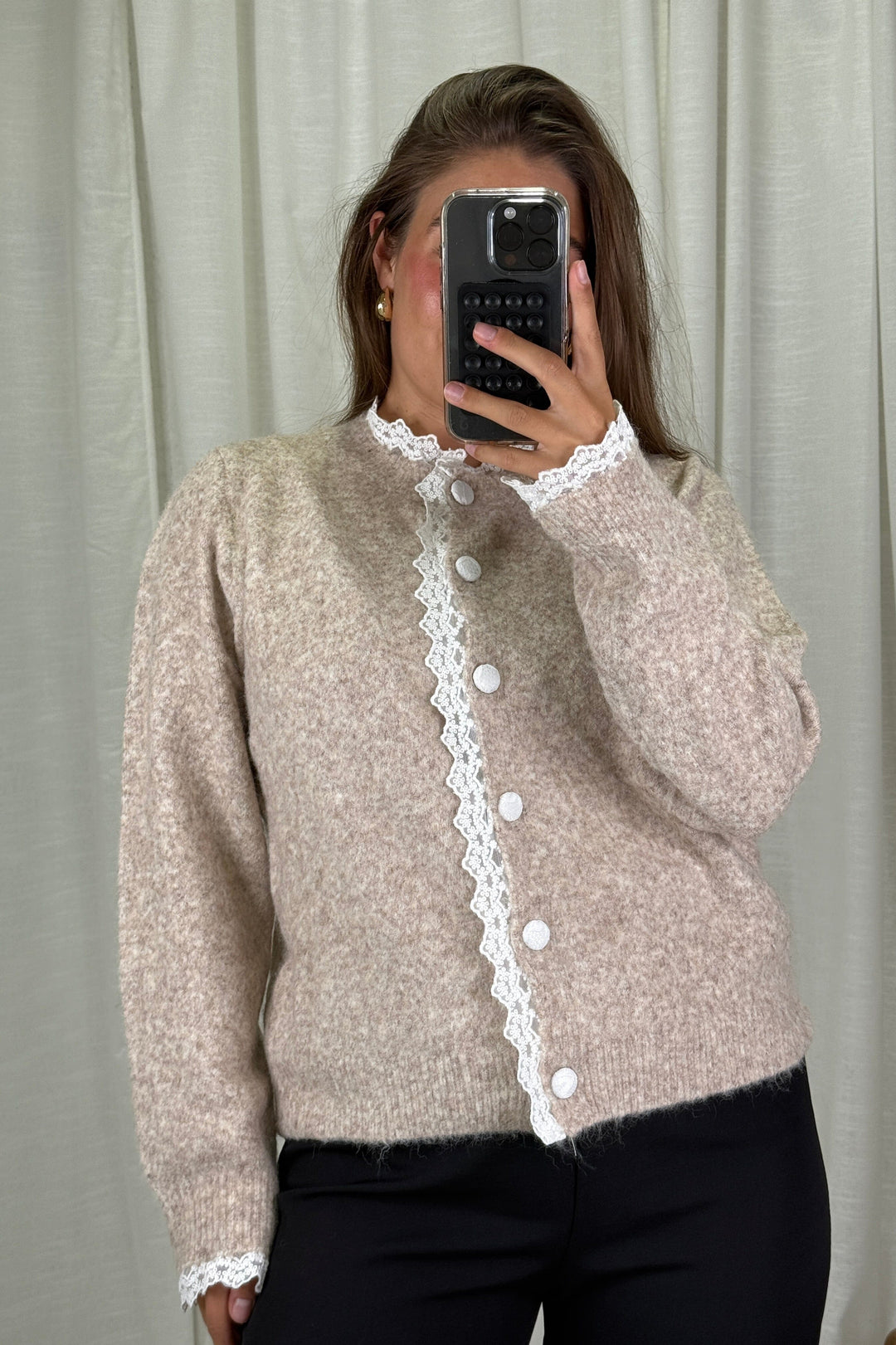 A-bee - Nicolina Knit sweater - Taupe Strikbluser