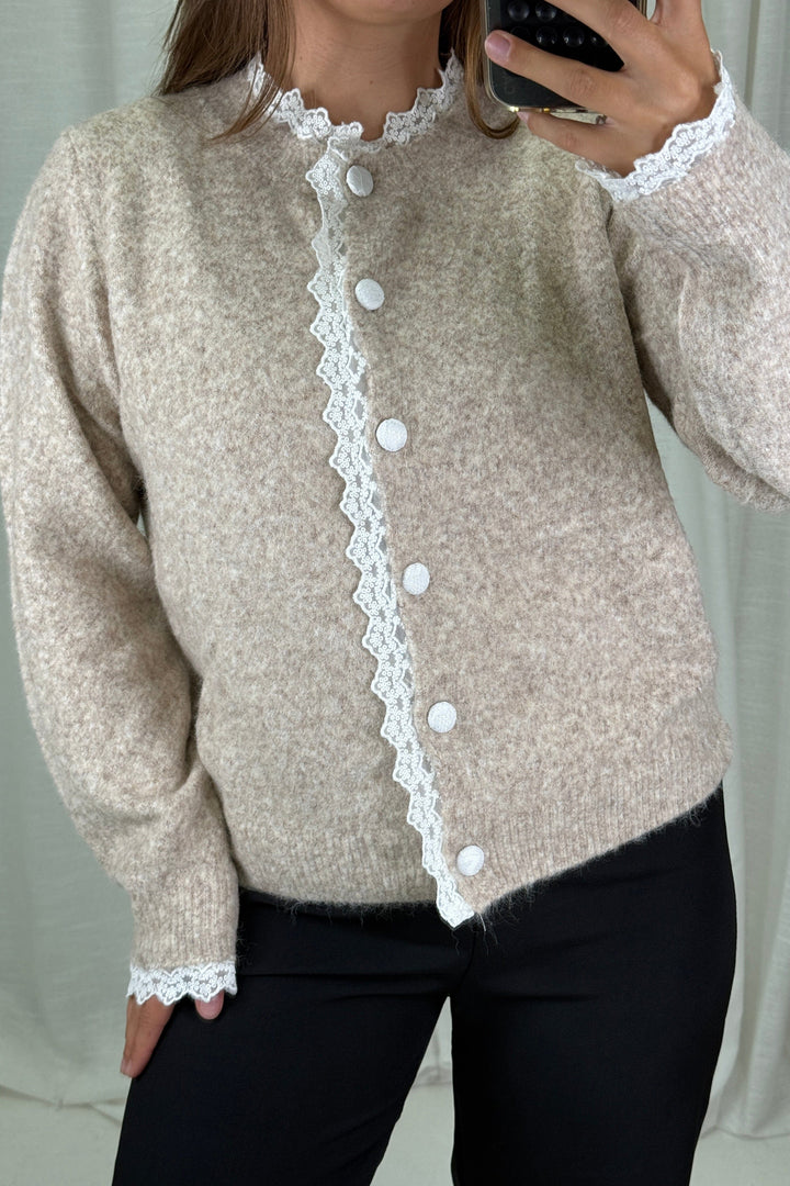 A-bee - Nicolina Knit sweater - Taupe Strikbluser