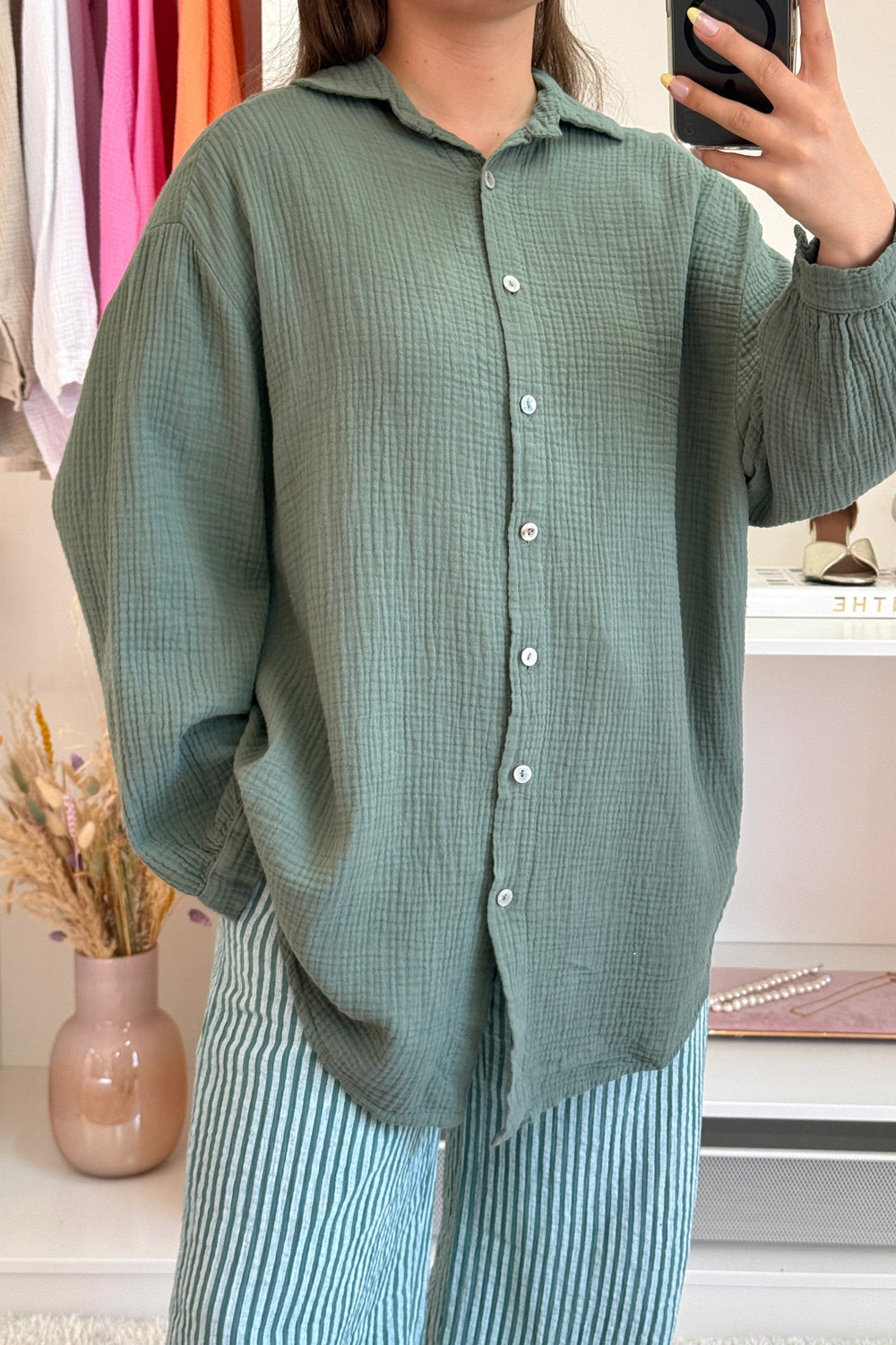 A-bee - Runa Shirt - Khaki Skjorter