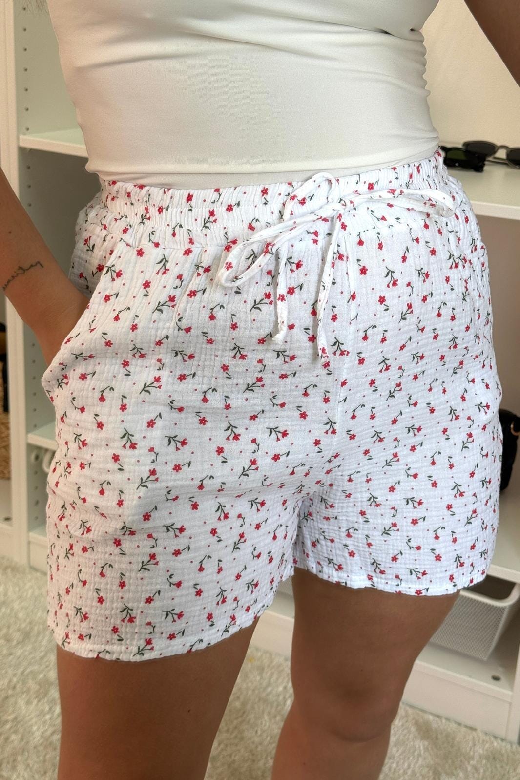 A-bee - Sigrid Shorts - White Bukser
