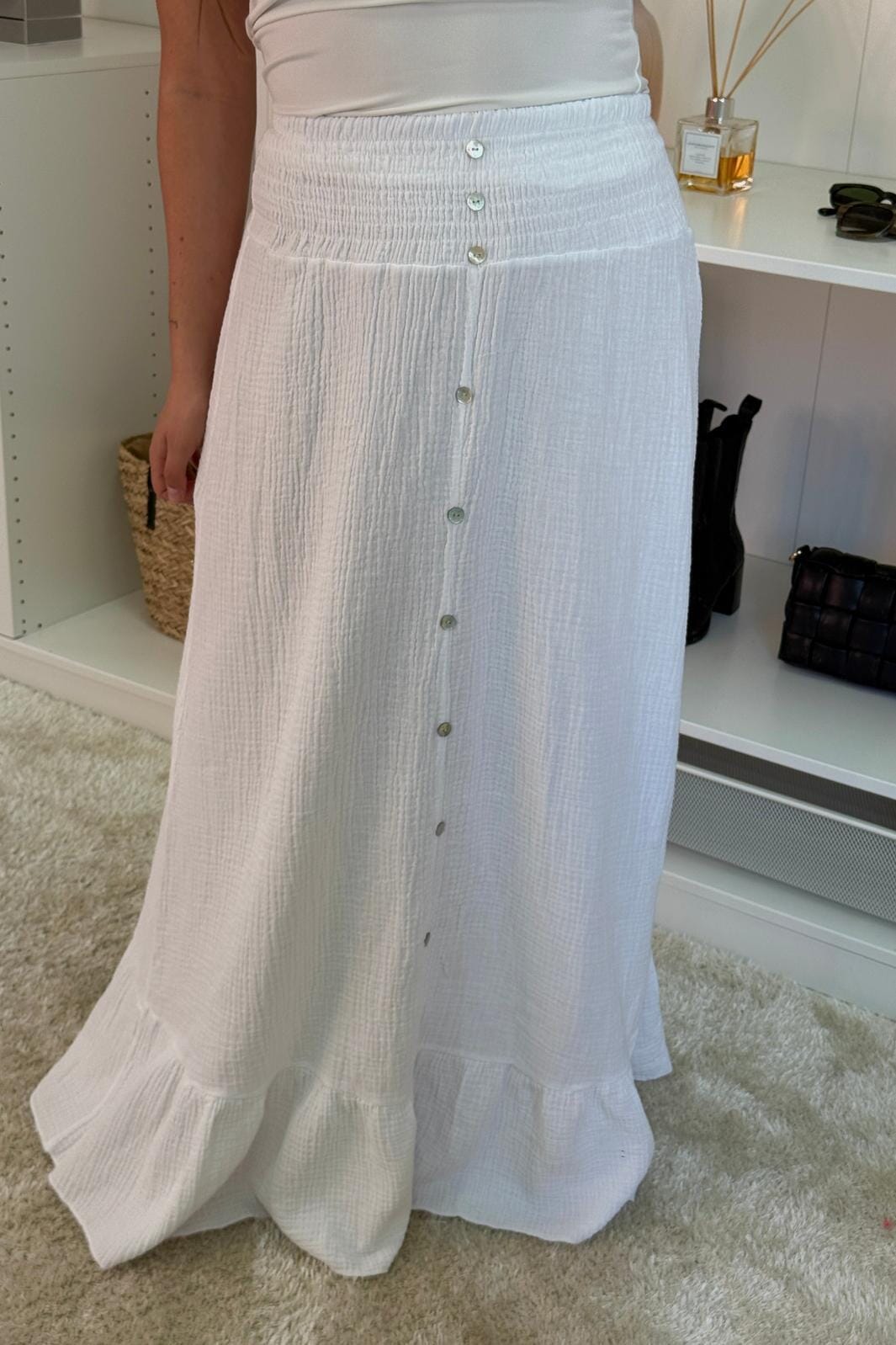 A-bee - Stine Skirt - White Nederdele