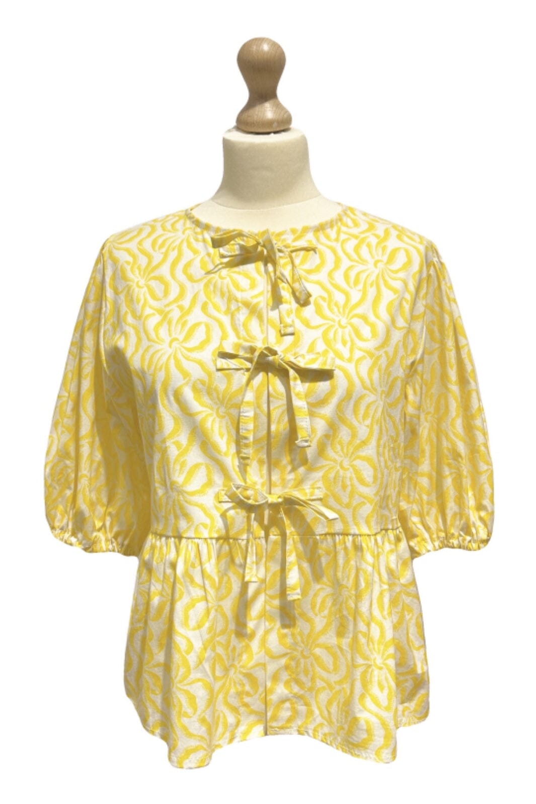A-bee - Top Flower Bows 12275F - Yellow T-shirts 