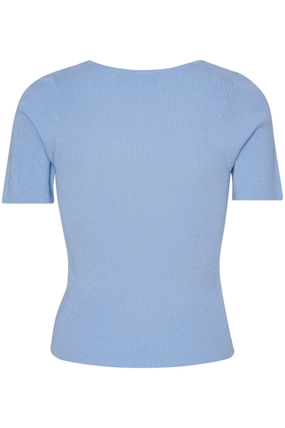 A-View - Rib Knit Short Sleeve Top - 282 Light Blue T-shirts