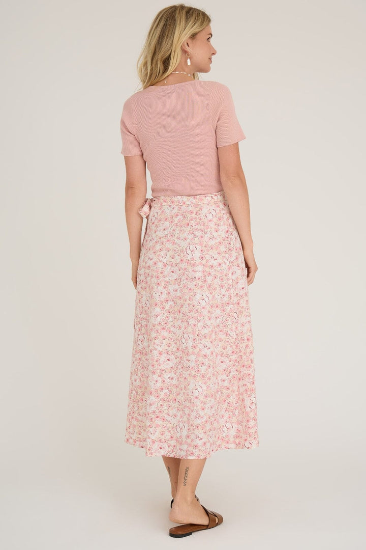 A-View - Rib Knit Short Sleeve Top - 298 Rose T-shirts