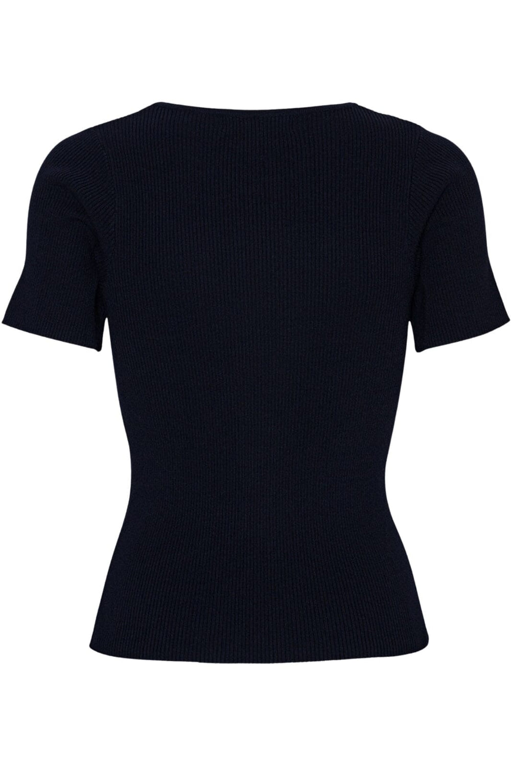 A-View - Rib Knit Short Sleeve Top - 999 Black T-shirts