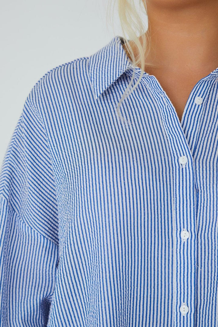 A-View - Sonja Shirt - 687 Navy/White Skjorter