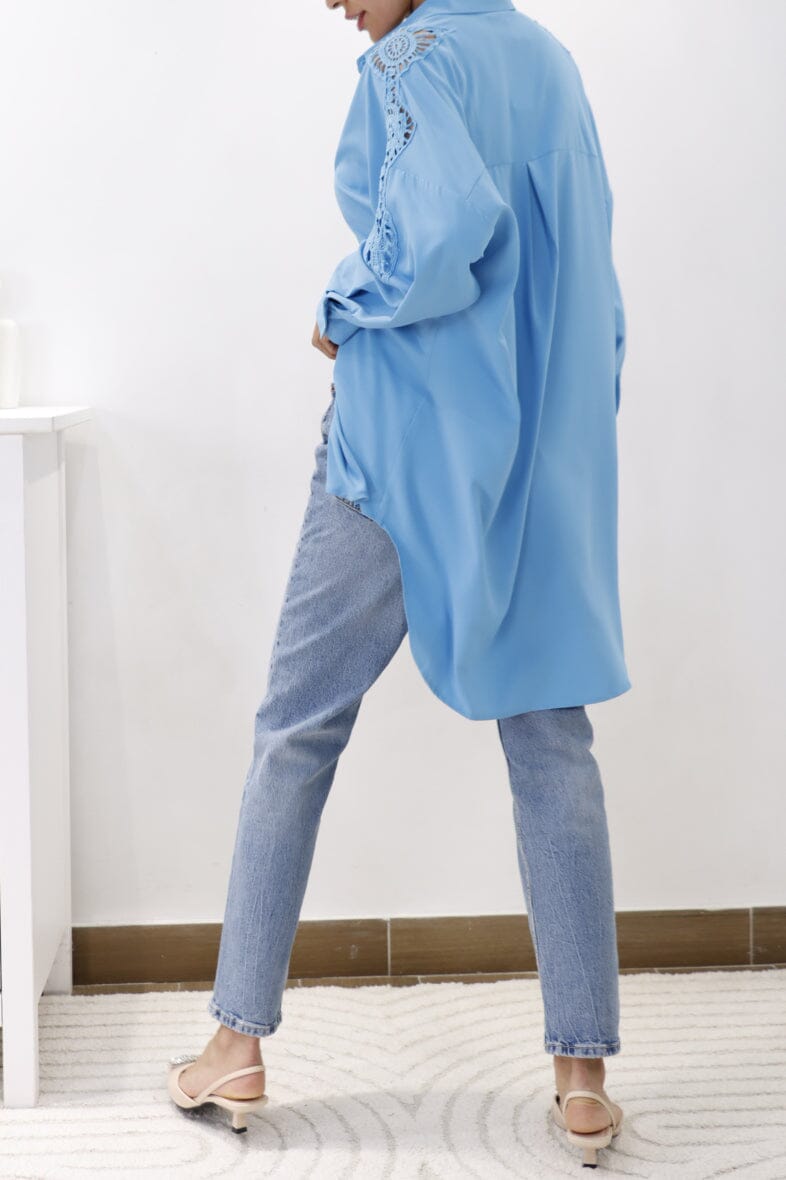 Anobel Copenhagen - Long Oversized Shirts F1216 N - Light Blue Skjorter 
