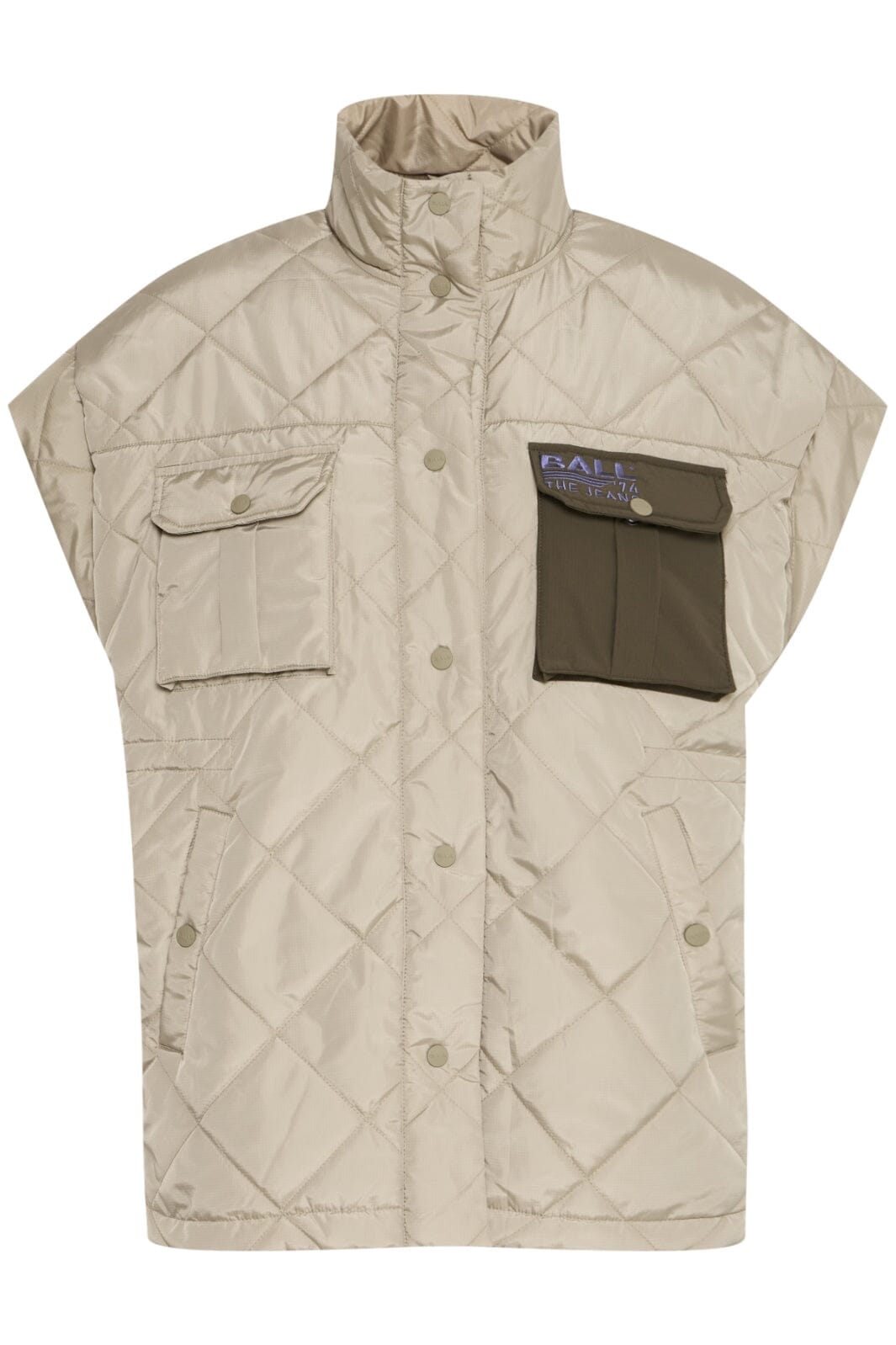 Ball - Baestel Quilted Waistcoat - 170510 Silver Sage Frakker