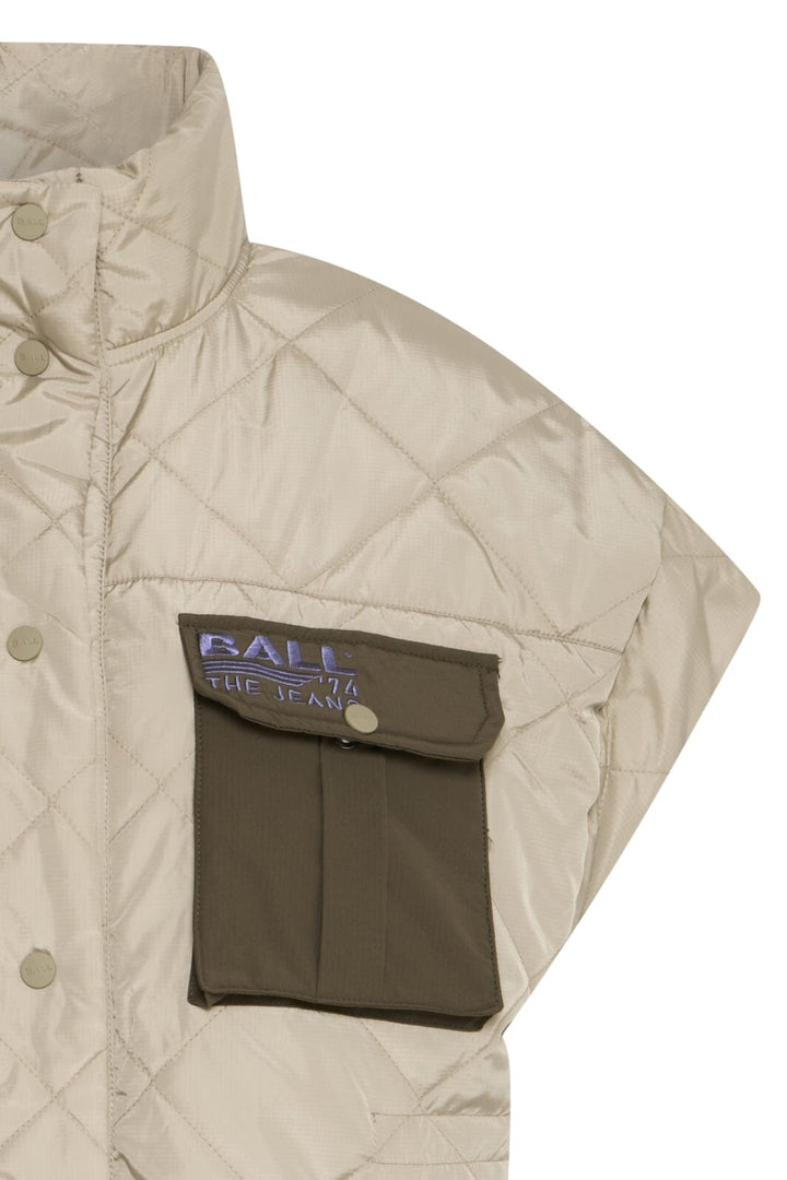 Ball - Baestel Quilted Waistcoat - 170510 Silver Sage Frakker