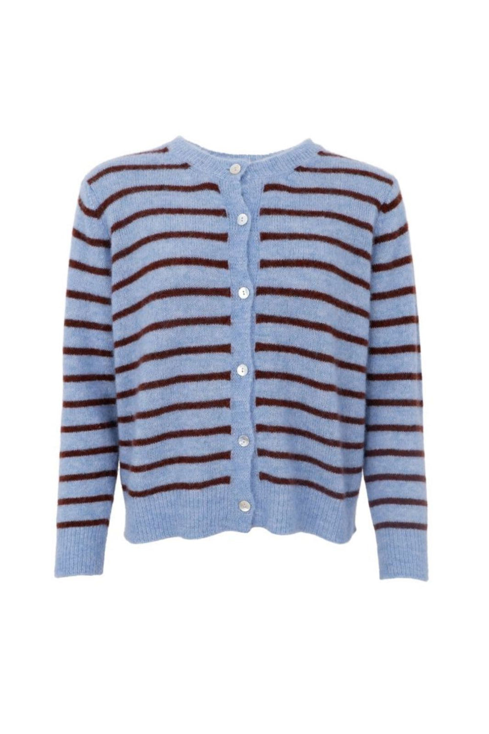 Black Colour - Bcdell Striped Knit Cardigan 1197 - Blue Cardigans