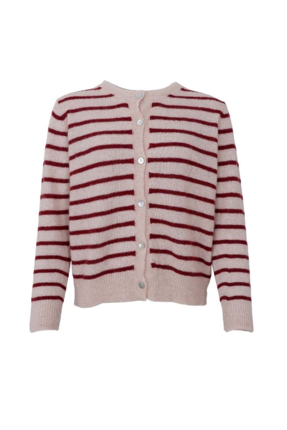 Black Colour - Bcdell Striped Knit Cardigan 1197 - Wine Cardigans