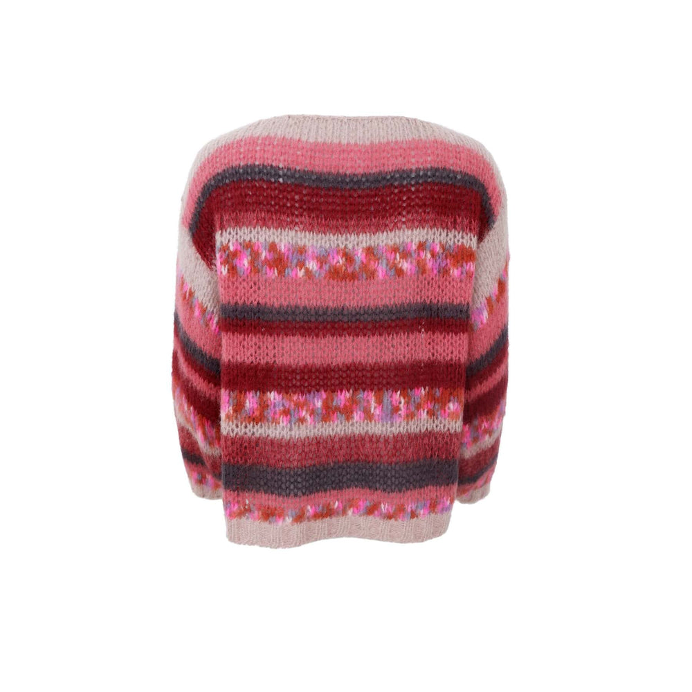 Black Colour - Bcfontana Multi Striped Jumper 1222 - Berry Strikbluser