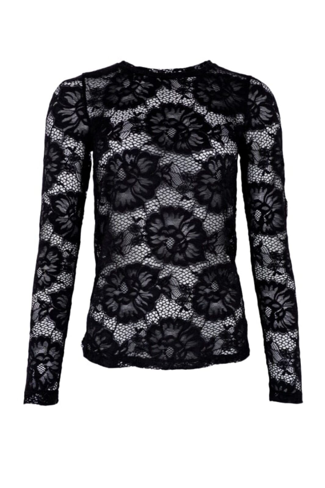 Black Colour - Bcgigi Lace Blouse - Black Flower Bluser 