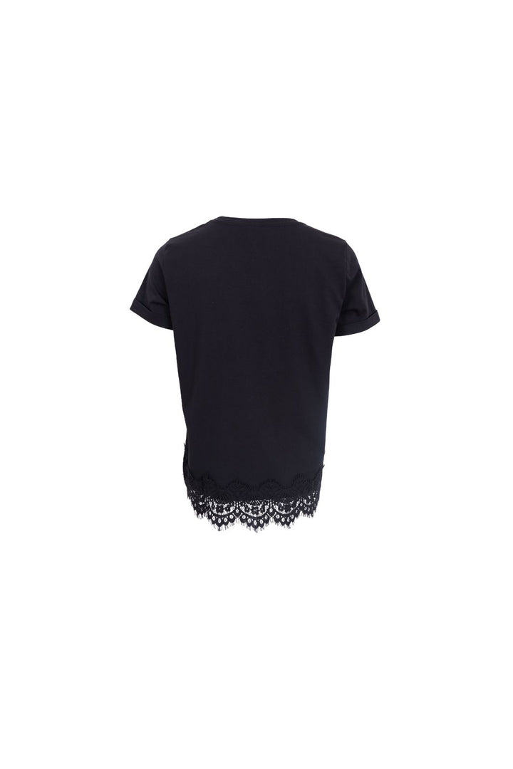 Black Colour - Bcmay Ss Lace Tee 40920 - Shirts - Black