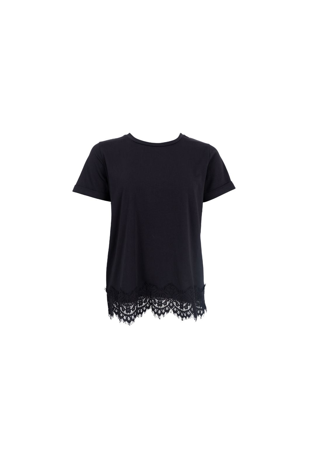 Black Colour - Bcmay Ss Lace Tee 40920 - Shirts - Black