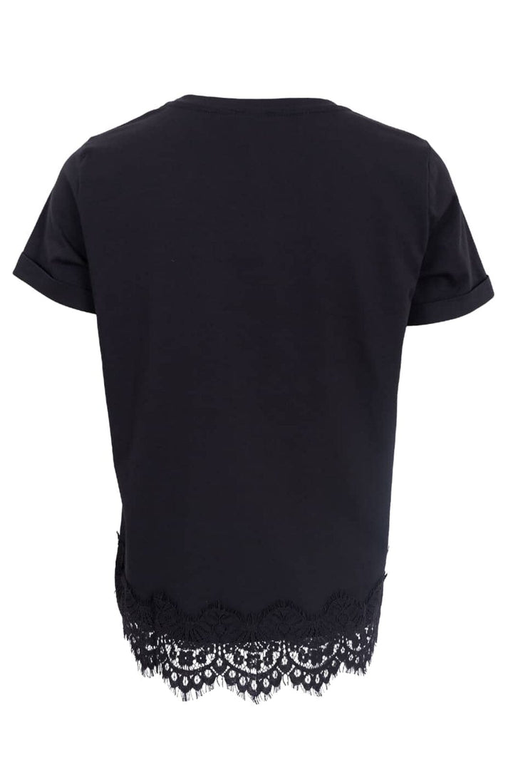 Black Colour - Bcmay Ss Lace Tee 40920 - Shirts - Black