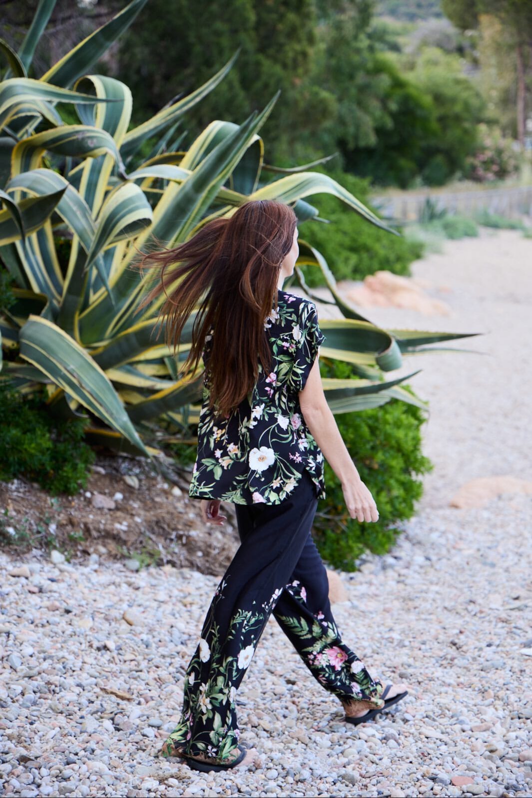 Black Colour - Bczennia Pant 40915 - Black Flower