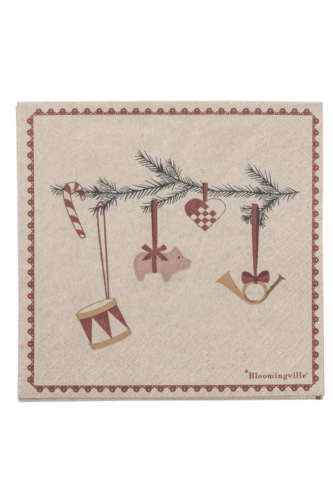 Bloomingville - Yule Serviet, Rød, FSC® Recycled, Papir 82062329 - Red Køkkentilbehør