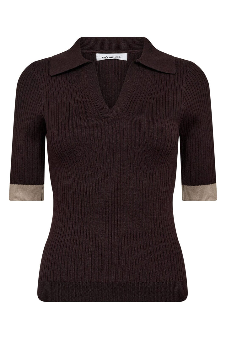 Co´Couture - Bonnycc Polo Ss Knit 32205 - 83 - Mocca