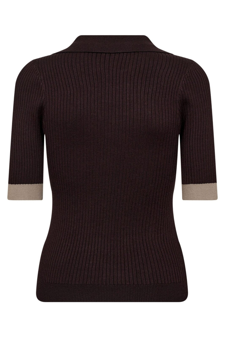 Co´Couture - Bonnycc Polo Ss Knit 32205 - 83 - Mocca