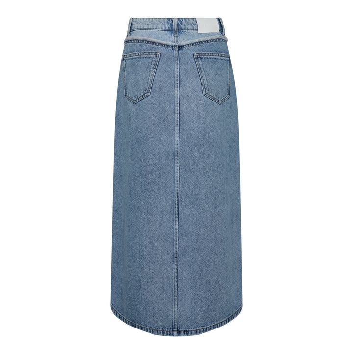 Co´couture - Denimcc Block Slit Skirt 34154 - 552 Denim Blue Nederdele 