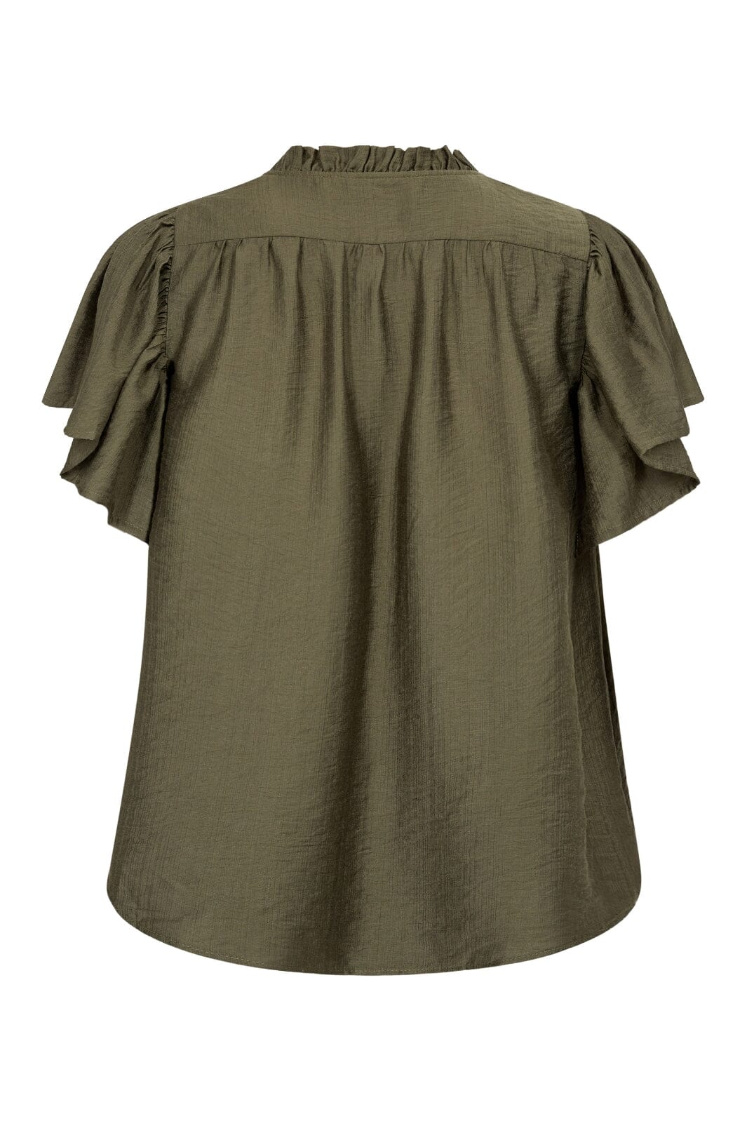 Co´Couture - Heracc Ss Frill Top 35703 - 7555 - Army