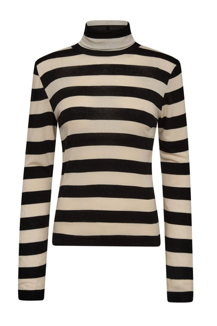Co´Couture - Masoncc Stripe Rollneck Blouse 33194 - 19996 - Boneblack