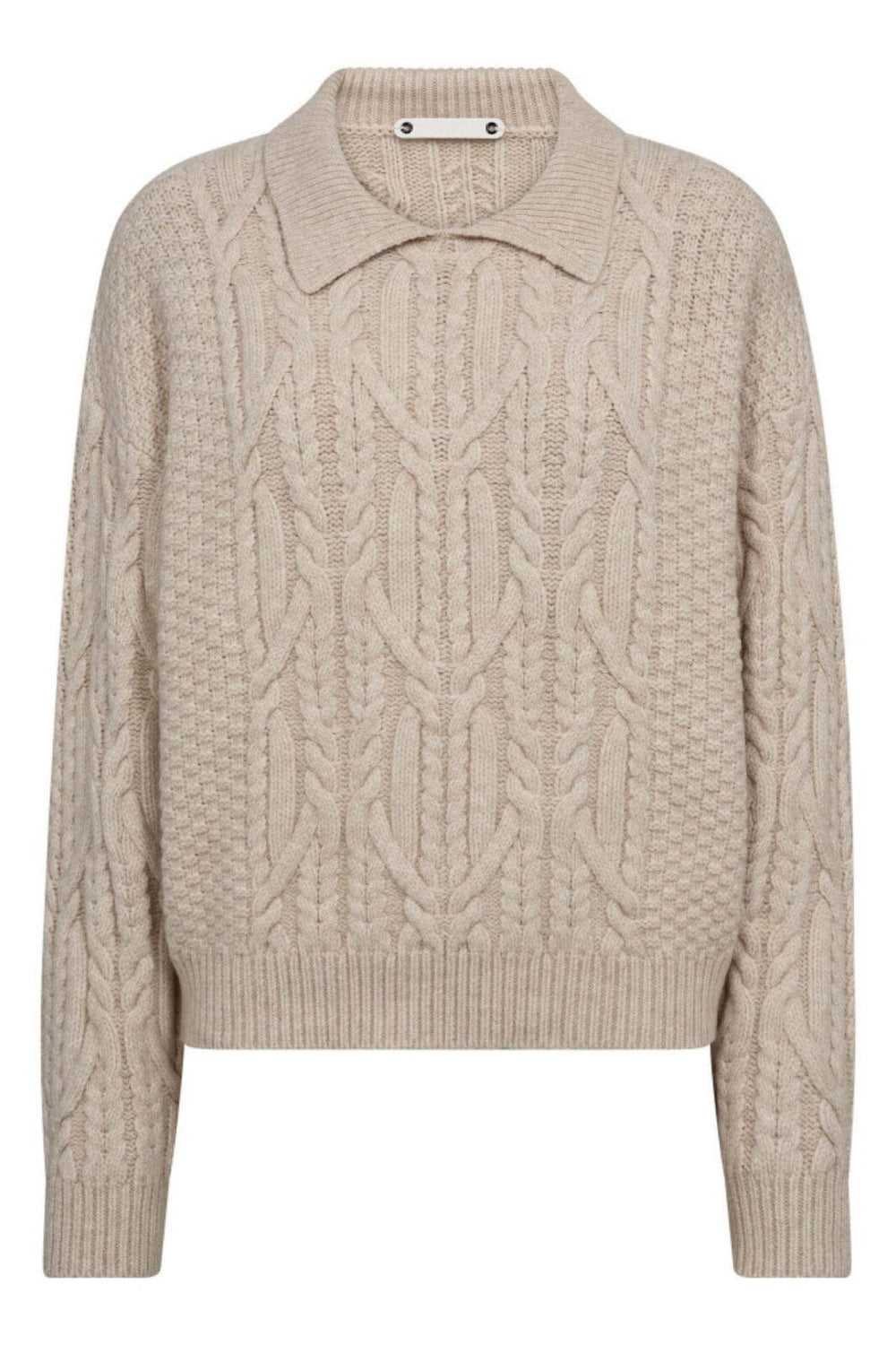 Co´Couture - Rowcc Collar Cable Knit 32204 - 100 - Creme