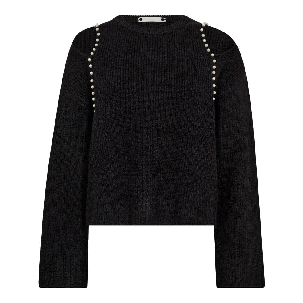 Co´Couture - Rowcc Rib Pearl Knit 32216 - 96 - Black