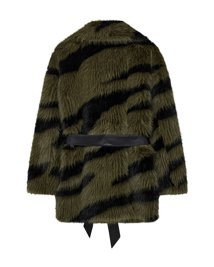 Copenhagen Muse - Plushy-jacket 207076 - 111 Dark Olive W, Black