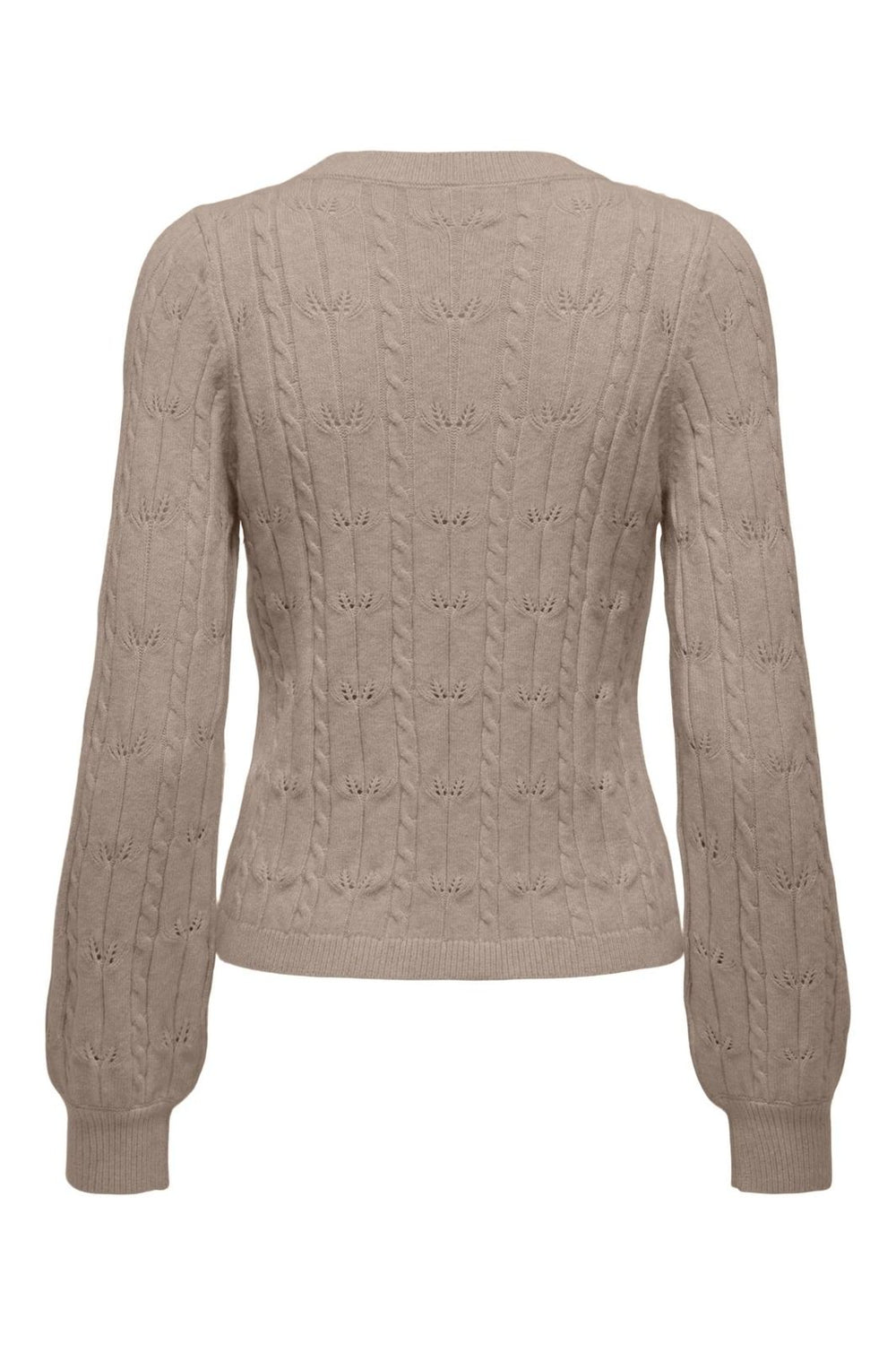 Only - Onlkatia Ls Structure O-Neck Pull Cc Knt - 4959914 Mocha Meringue Melange