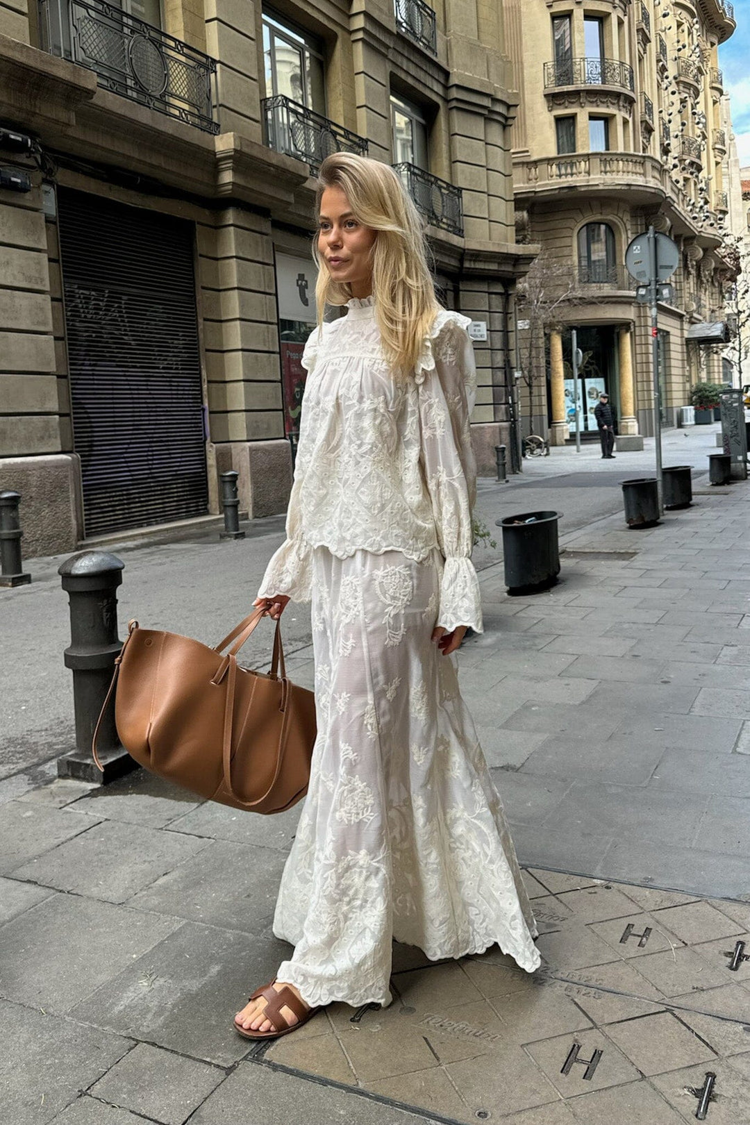 Forudbestilling - BYIC - Ellinoric Lace Maxi Skirt - vw Vintage White Kjoler 