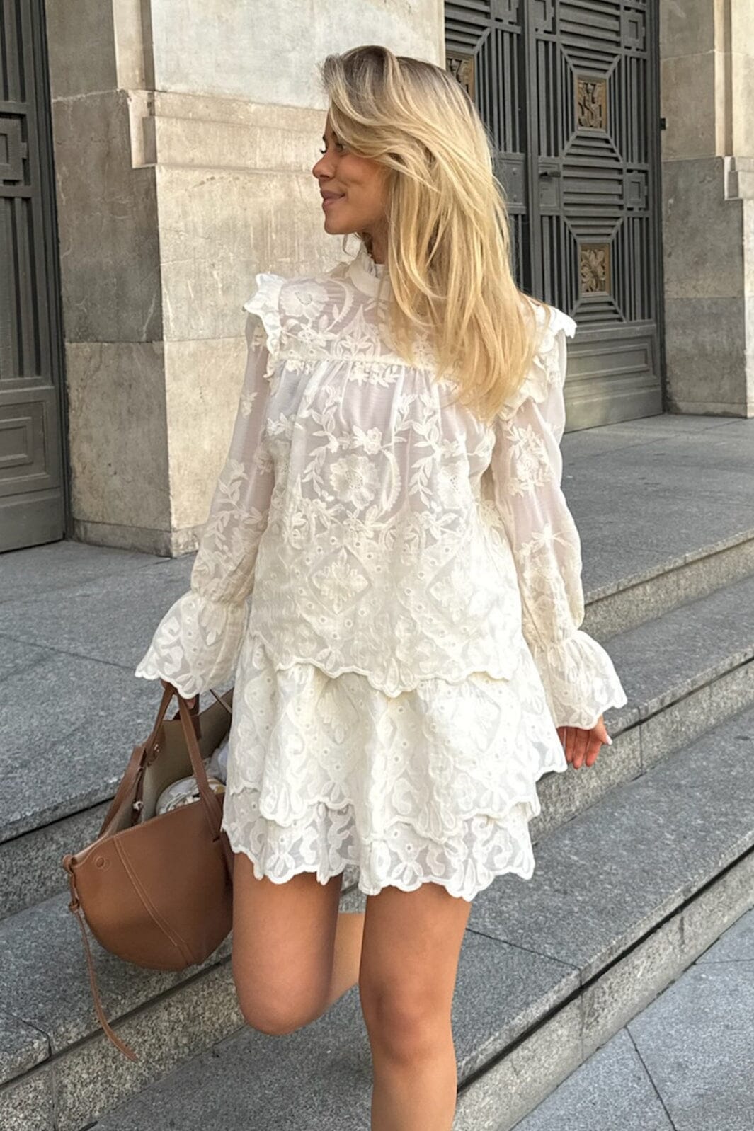 Forudbestilling - BYIC - Ellinoric Lace Shirt - vw Vintage White Bluser