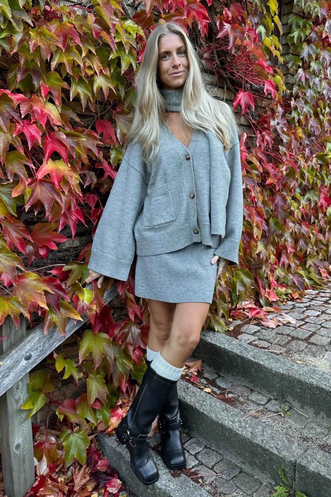 Forudbestilling - BYIC - Sofieic Knit Skirt 1189 - Grey Grey Nederdele