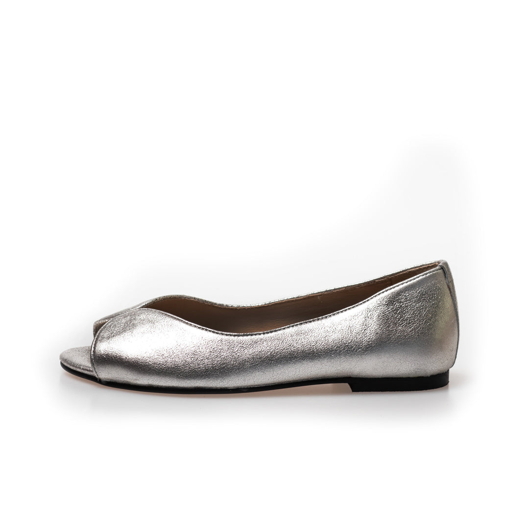 Forudbestilling - Copenhagen Shoes - Like A Melody Metallic - 0502 White Gold Ballerinaer 