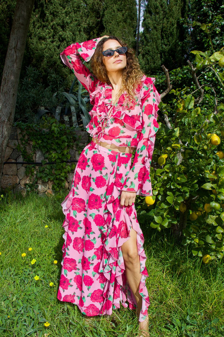 Forudbestilling - Cras - Georgia Skirt C240214 - 8097 - 8097 Pink Rosette Nederdele