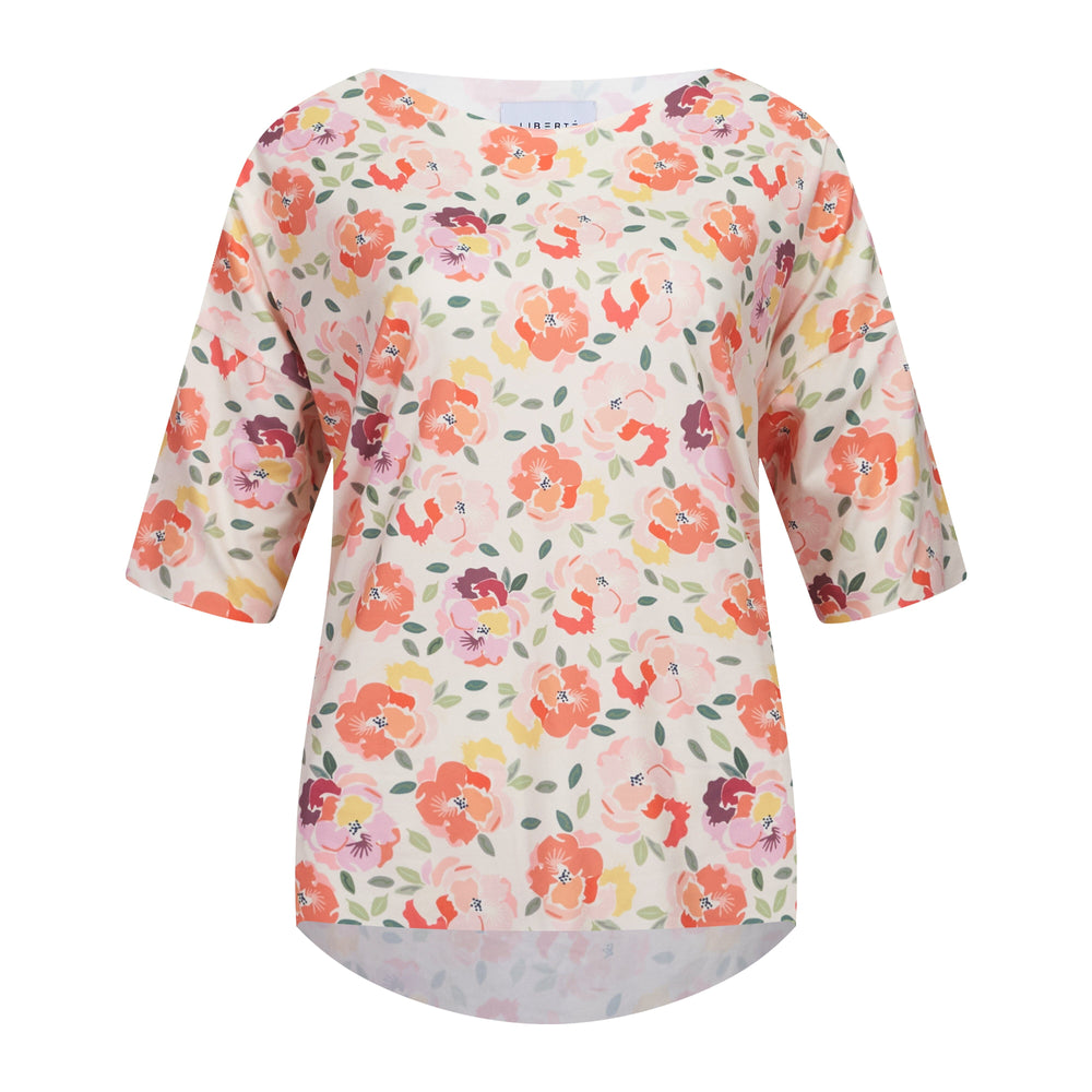 Forudbestilling - Liberte - Alma-Tshirt - Creamy Peach Flower T-shirts 
