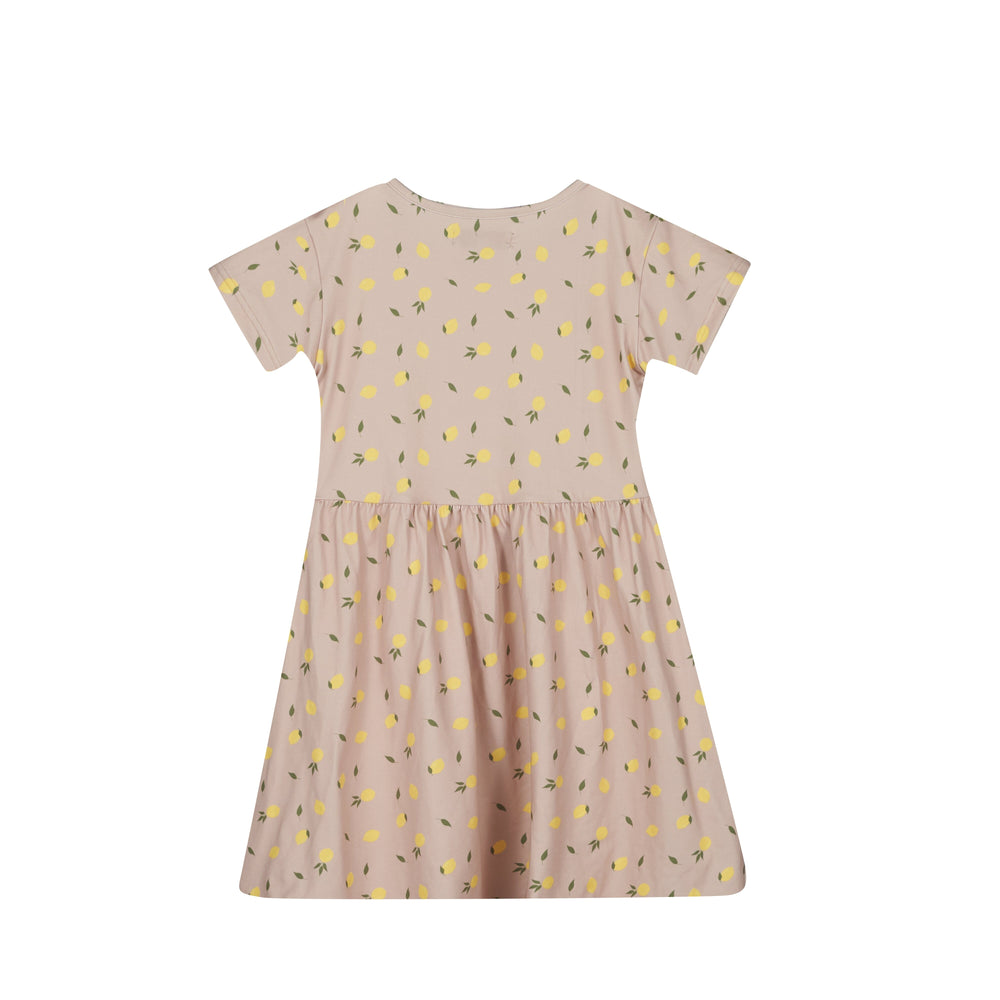 Forudbestilling - Liberte Ami - Alma-Ss-Babydoll-Dress (Kids) - Beige Lemon Kjoler 