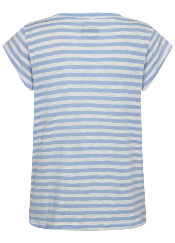 Forudbestilling - Liberte - Ulla-Stripe-Tshirt - Light Blue White Stripe T-shirts