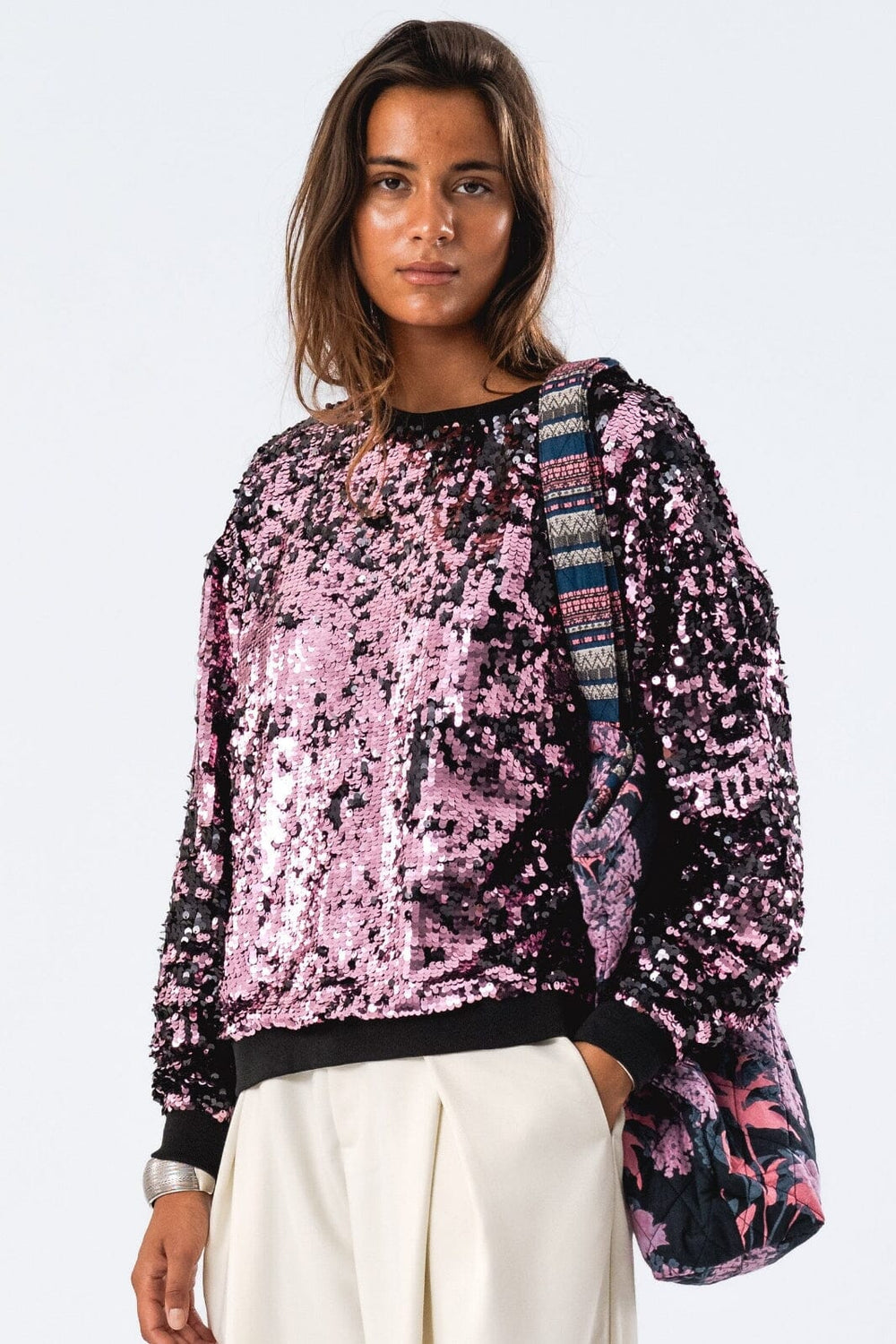 Forudbestilling - Lollys Laundry - Californiall Sweatshirt Ls Os - 84 Light Pink Sweatshirts