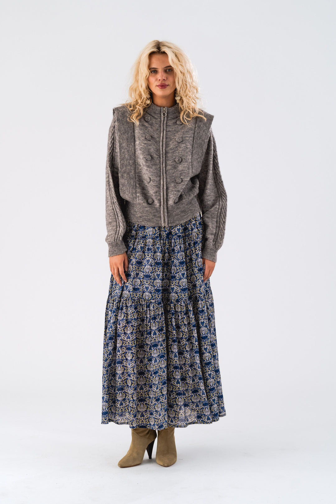 Forudbestilling - Lollys Laundry - Sunset Maxi Skirt - 23 Dark Blue Nederdele