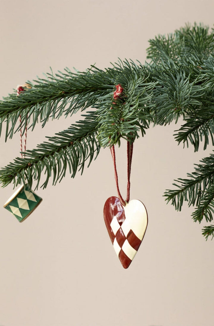 Forudbestilling - Maileg - Metalophæng, Hjerte, Stor - Rød Jul