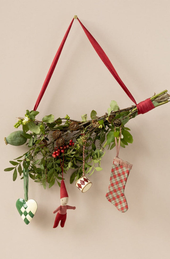 Forudbestilling - Maileg - Strømpe Ophæng, Tern - Rød Jul