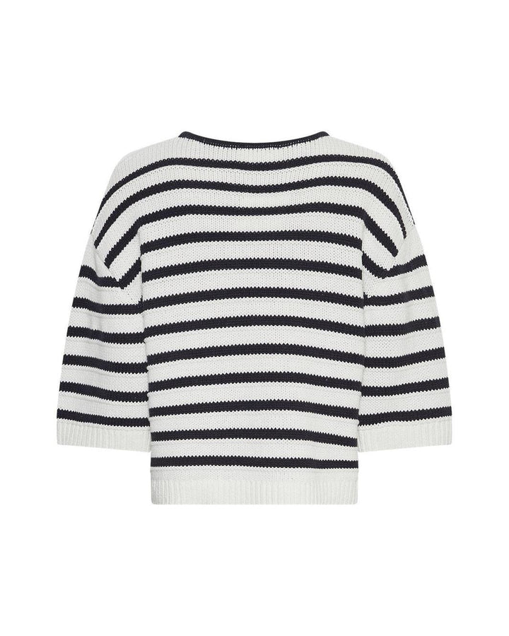 Forudbestilling - Moss Copenhagen - Mschleika Jillena 3/4 Pullover Stp 19177 - Egret Sky Cap Strikbluser