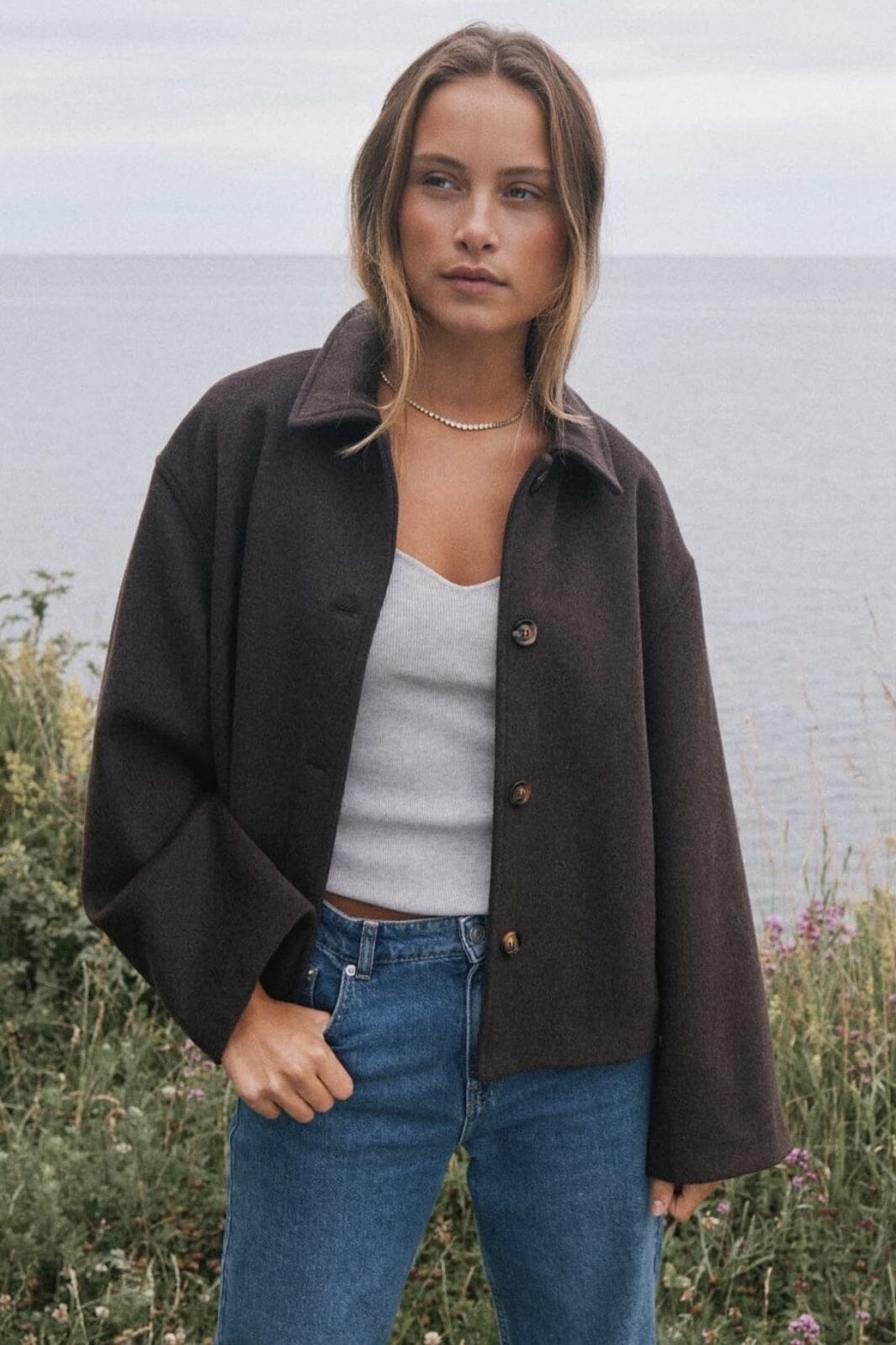 Forudbestilling - Neo Noir - Hamra Wool Jacket - Chocolate Brown Jakker