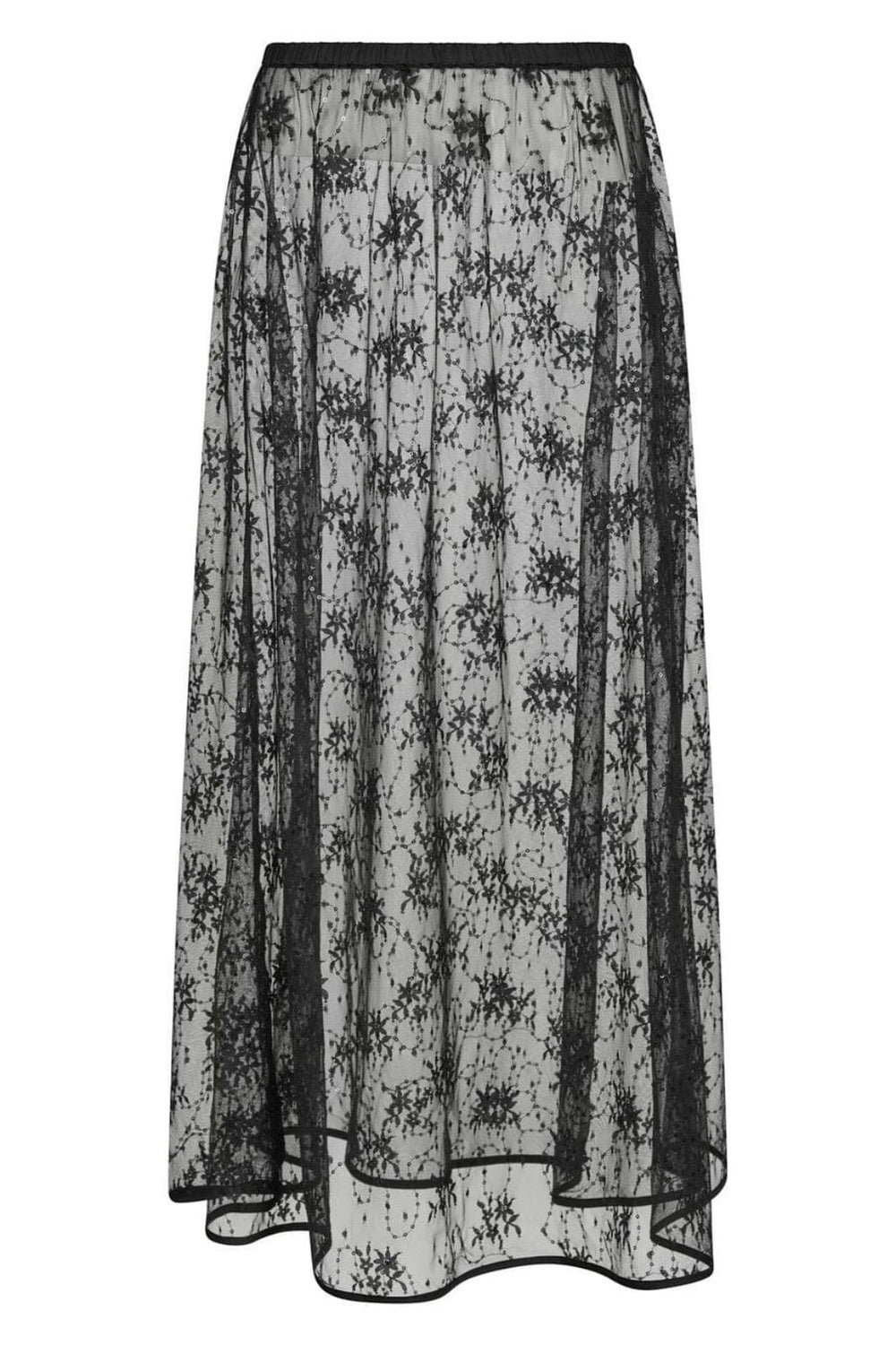 Forudbestilling - Neo Noir - Loreta Lace Sequins Skirt 164611 - 100 - Black Nederdele