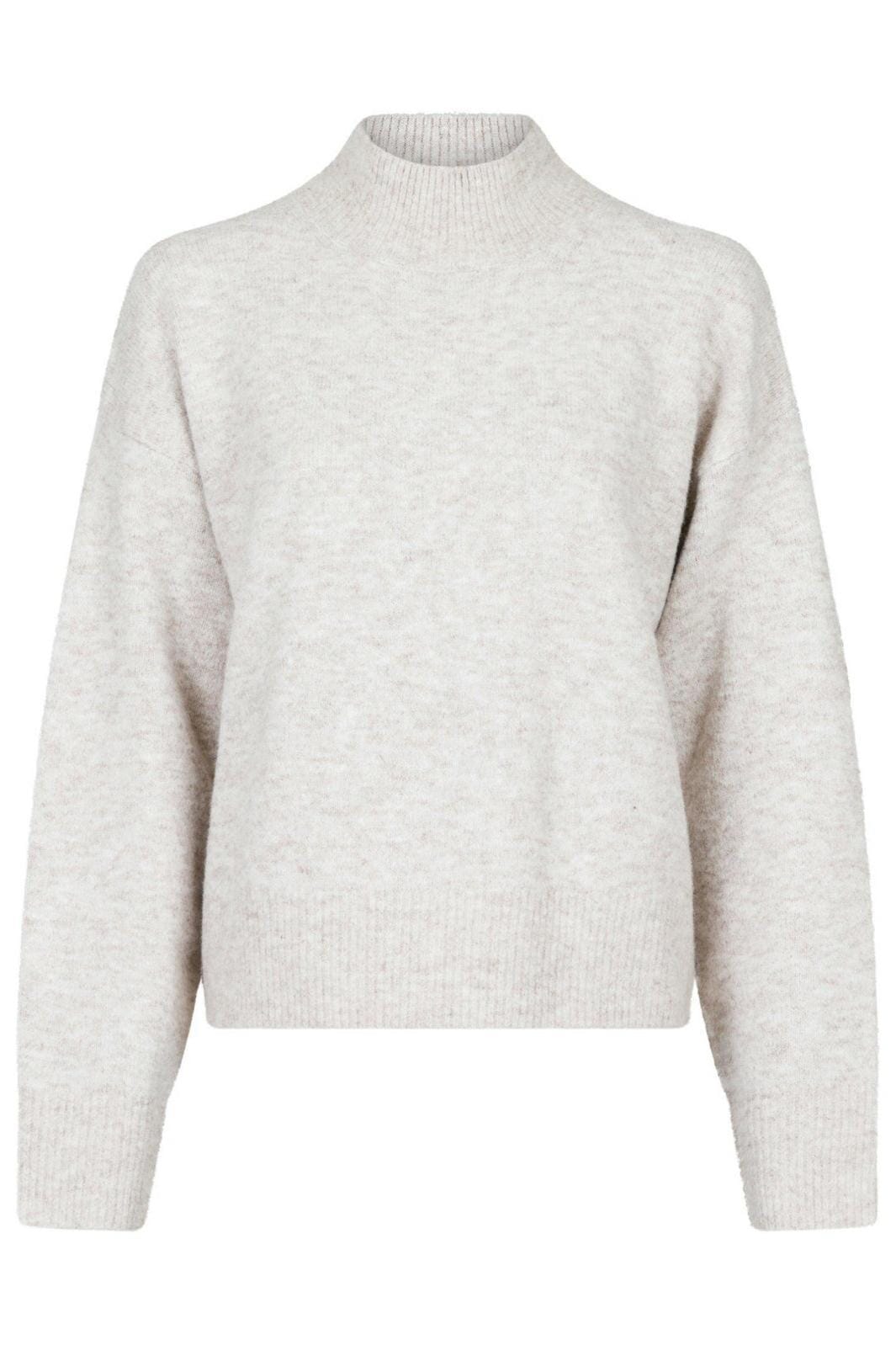 Forudbestilling - Neo Noir - Paulina Knit Blouse - Beige Melange Strikbluser